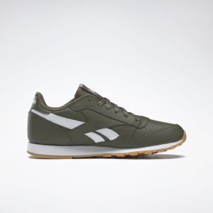 Reebok Classic Leather Turnschuhe Kinder - Grün/Weiß - DE 270-IMP